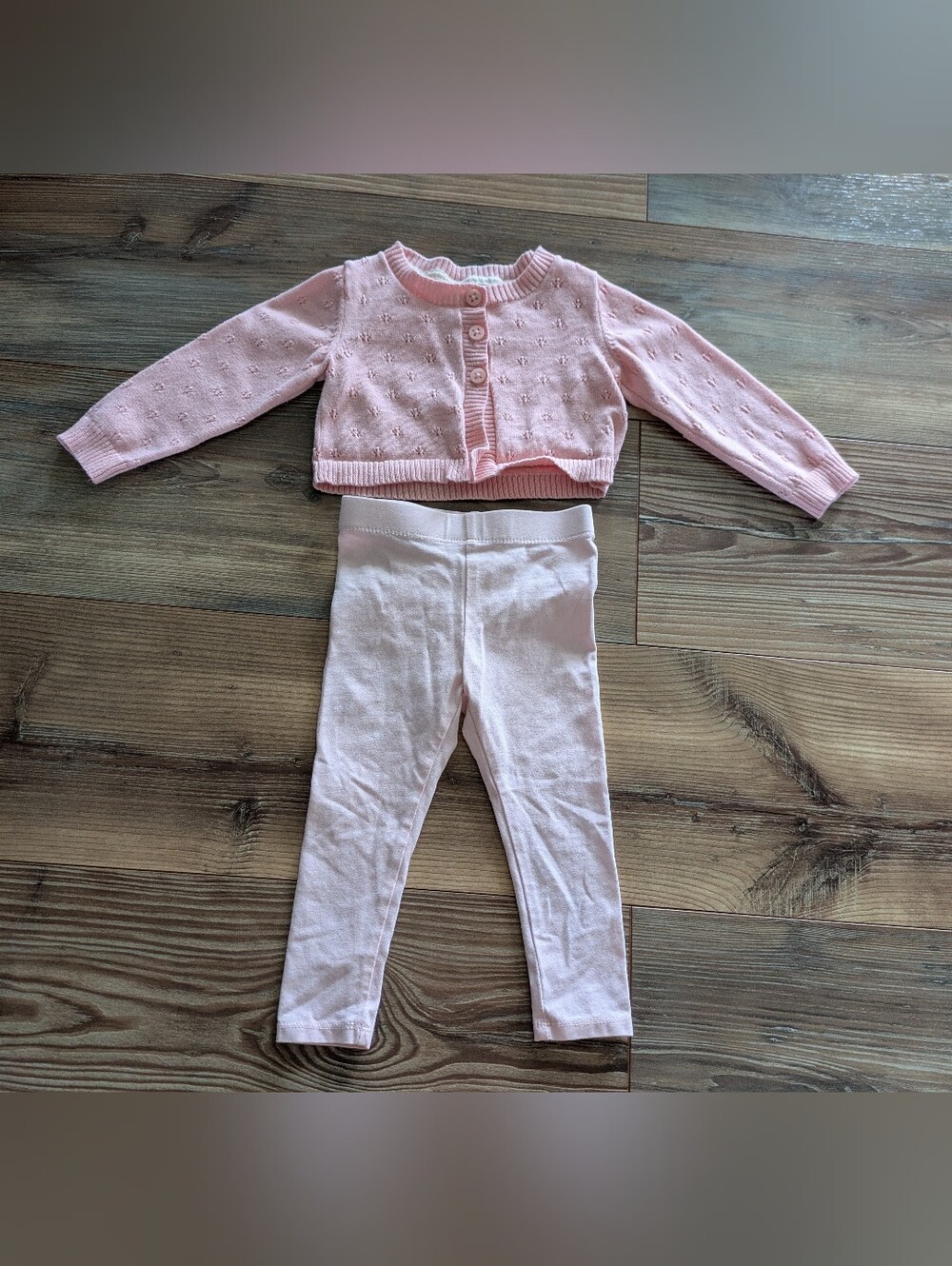Cynthia Rowley 2 Piece Pink Knit Long Sleeve Sweater & Pants Set Baby Girls 12M